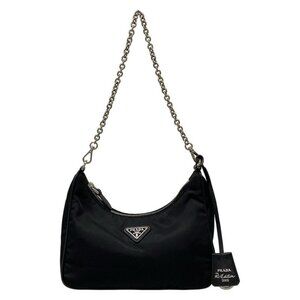Prada Shoulder Bag Re Edition Re-Nylon Black Chain